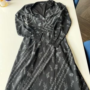 Club monoco midi black floral dress size 00